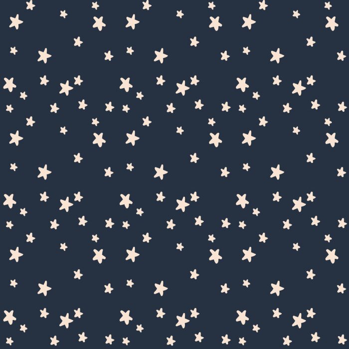 Tapete Vektor nahtloses handgezeichnetes Sternmuster in der Marine