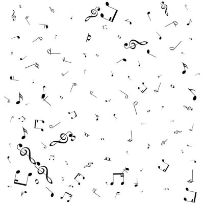Tapete Vektormuster mit Musikanmerkungen über weißen Hintergrund.