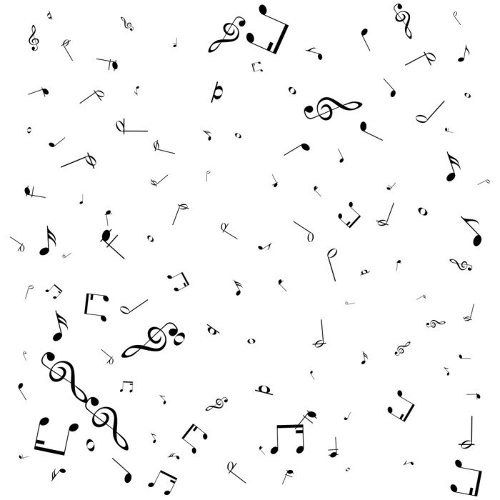 Tapete Vektormuster mit Musikanmerkungen über weißen Hintergrund.