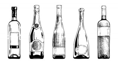 Verschiedene Arten von Flaschen Wein Grafik