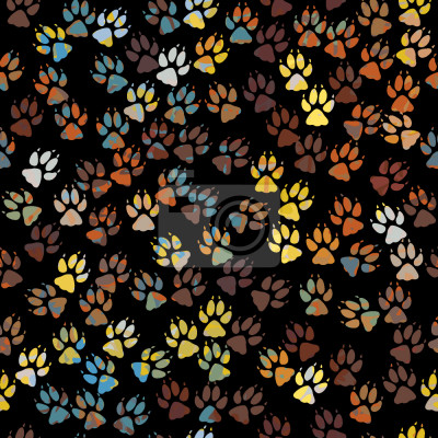 Tapete Verschiedenfarbige Hundepfoten