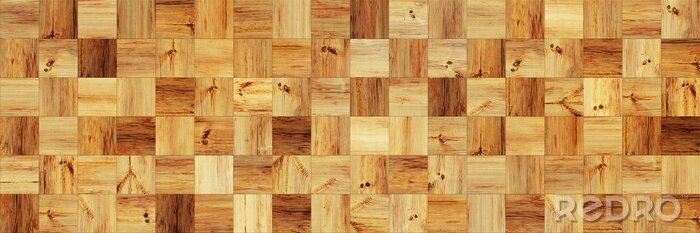 Tapete Verschiedenfarbiges Holz – quadratische Bretter