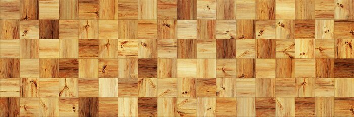 Tapete Verschiedenfarbiges Holz – quadratische Bretter