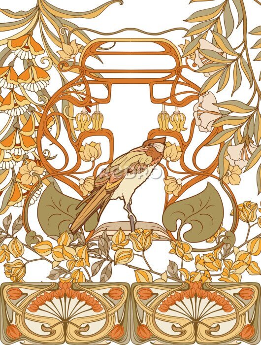 Tapete Vintage Art-Deco-Dekoration