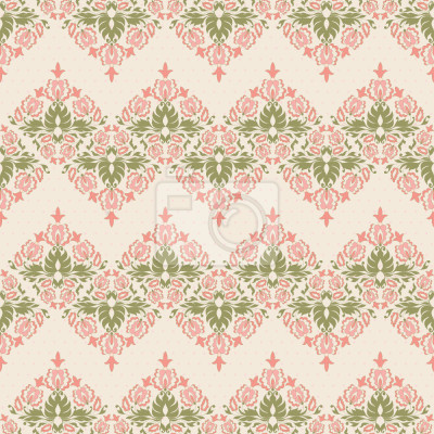 Tapete Vintage Blumen Damast