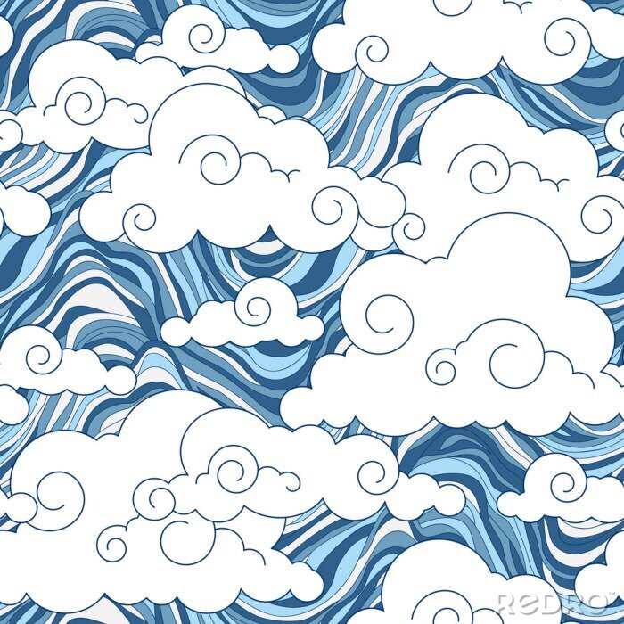 Tapete vintage Cloud chinesischen nahtlose Muster