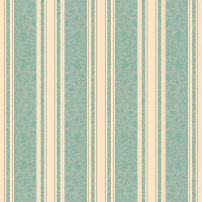 Tapete Vintage grüne Streifen des schäbigen Chic