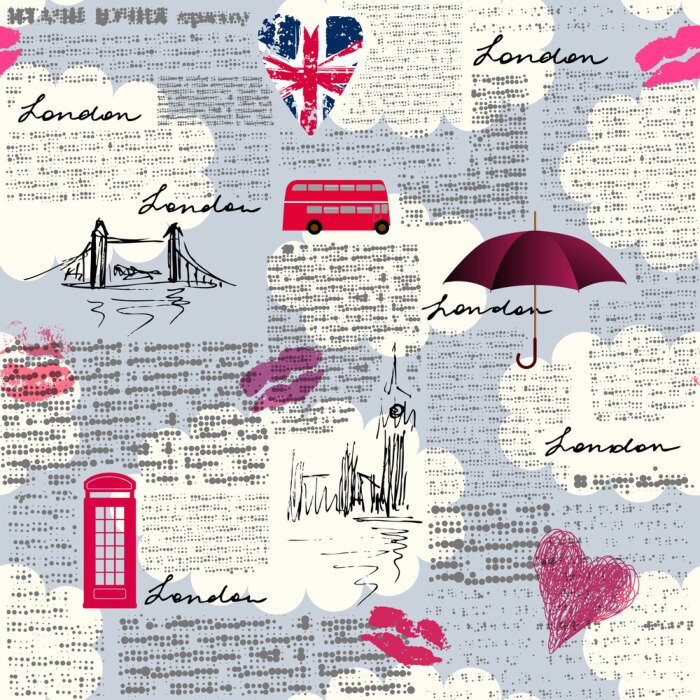 Tapete Vintage London Muster