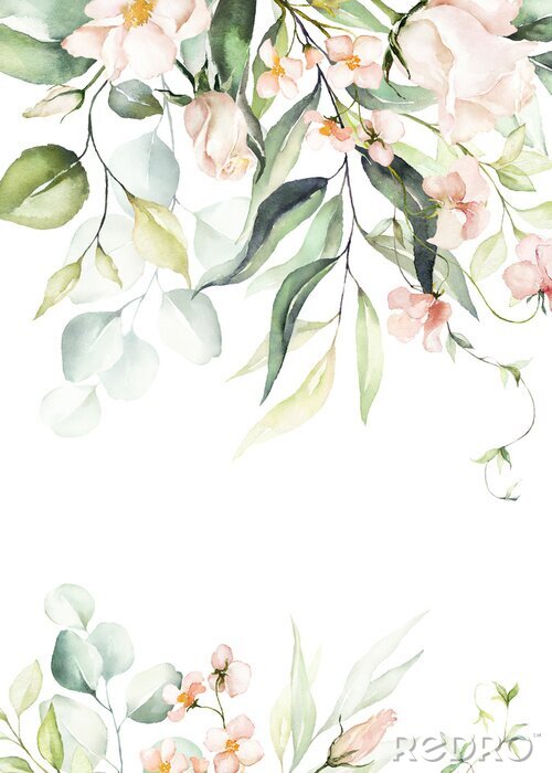 Tapete Vintage-Pflanzen in Pastell-Ästhetik