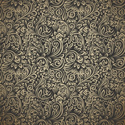 Tapete Vintage seamless pattern with curls