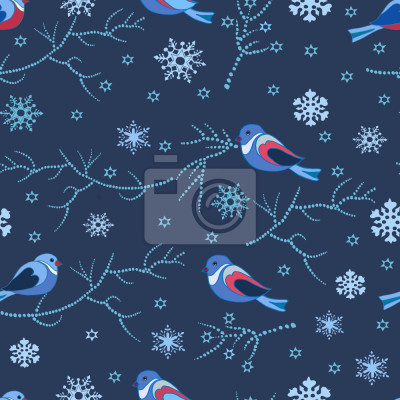 Tapete Vögel im Winter