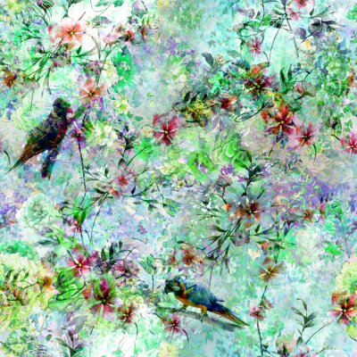 Vögel in wildem Garten