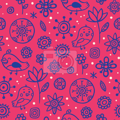 Tapete Vögel lieben Blumen