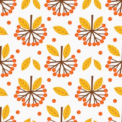 Tapete Vogelbeeren mit kleinen Blättern