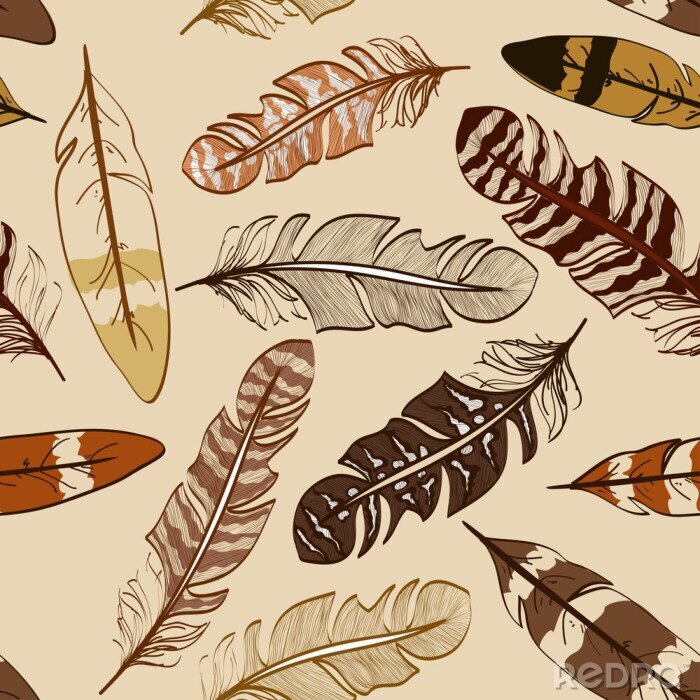 Tapete Vogelfedern in Naturfarben