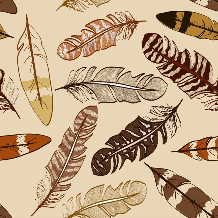 Tapete Vogelfedern in Naturfarben