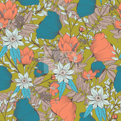 Tapete Waldboden Blumen