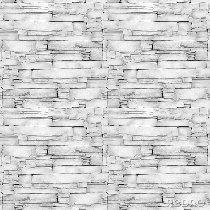 Tapete Wall of the white limestone - decorative pattern - aligned masonry - seamless background