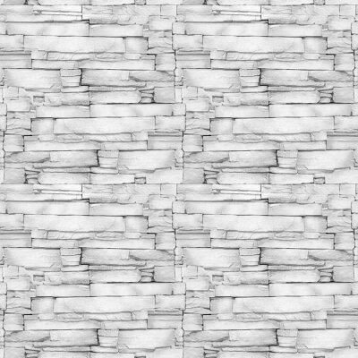 Tapete Wall of the white limestone - decorative pattern - aligned masonry - seamless background