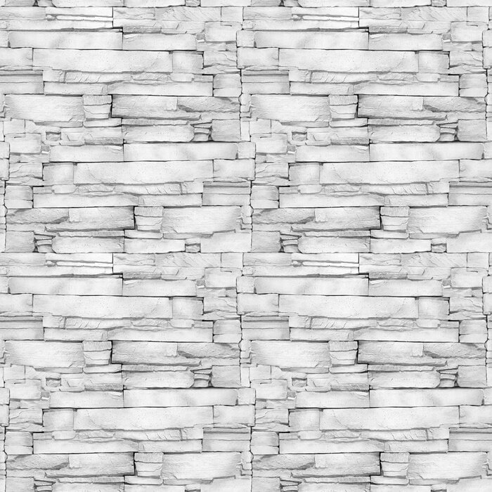 Tapete Wall of the white limestone - decorative pattern - aligned masonry - seamless background
