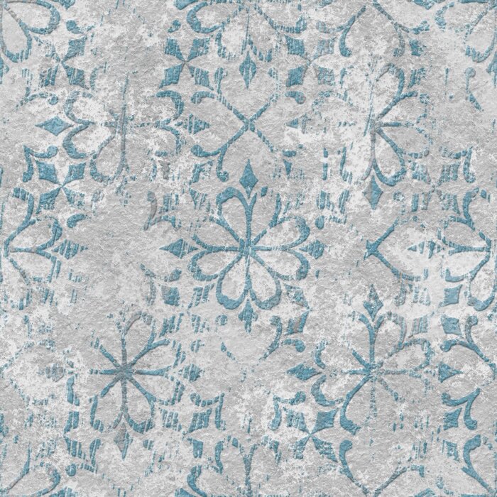 Tapete Wall stencil plaster seamless texture, pattern on grunge background, 3d illustration