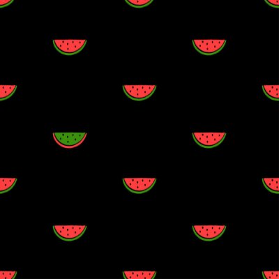 Tapete Wassermelonenstücke auf schwarzem Hintergrund