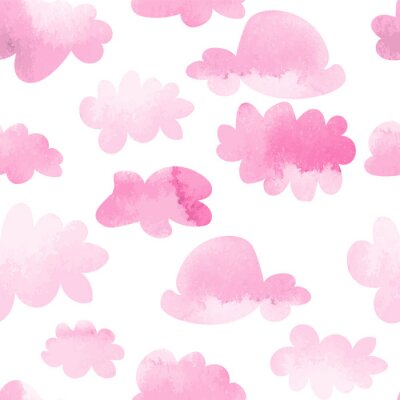 Tapete watercolor clouds seamless pattern