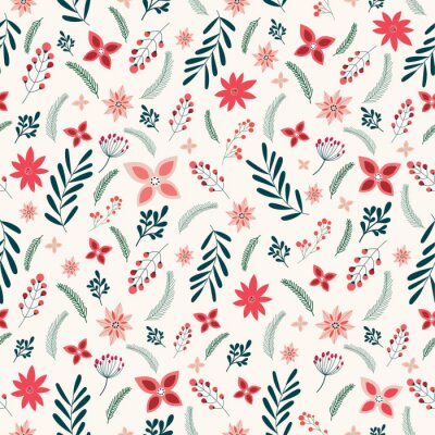 Tapete Weihnachten Muster mit dekorativen Elementen