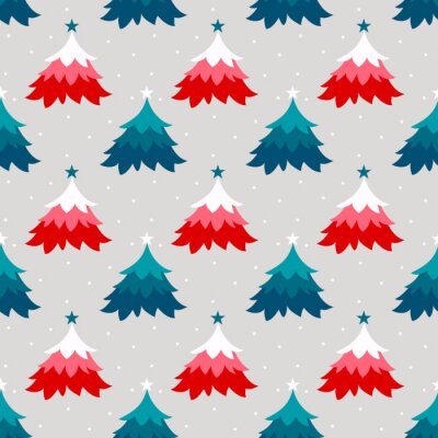 Tapete Weihnachtsbäume im Winterwald