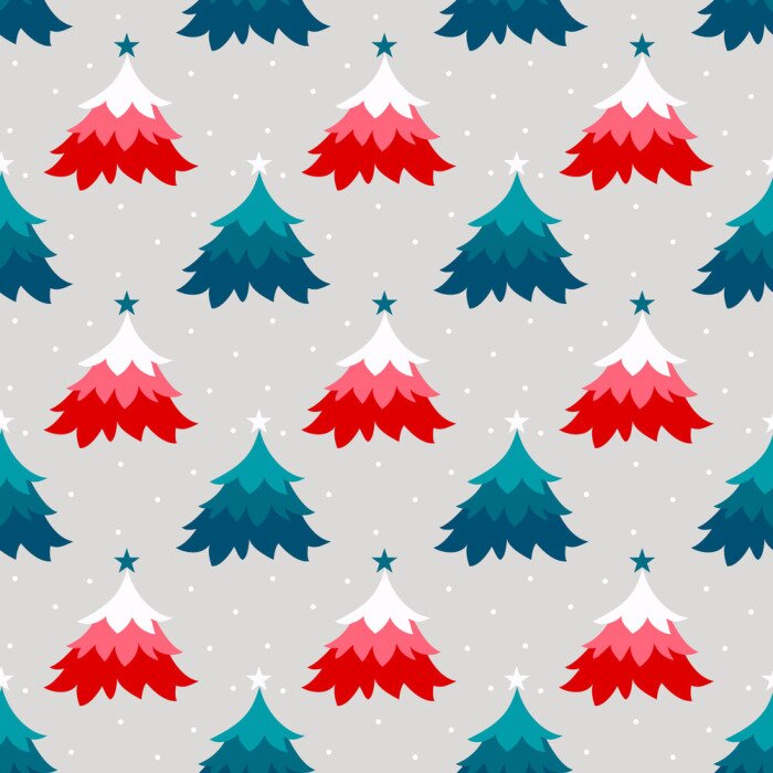 Tapete Weihnachtsbäume im Winterwald