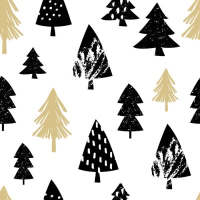 Tapete Weihnachtsbäume in einer minimalistischen Version