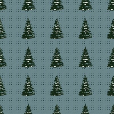 Tapete Weihnachtsbäume mit Schnee bedeckt