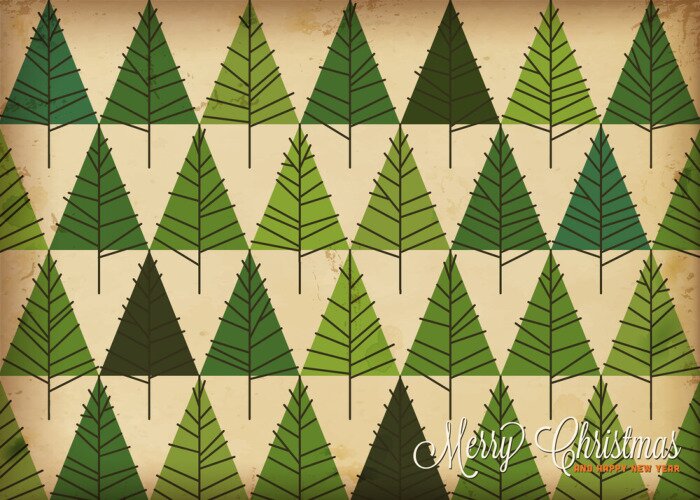 Tapete Weihnachtskarten, Retro-Stil