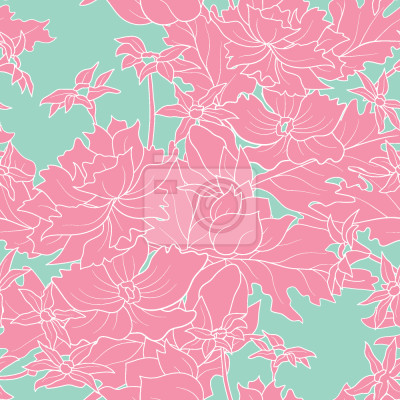 Tapete Weinlese Blumen Rosa