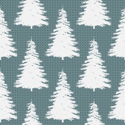 Tapete Weiß skizzierte Bäume