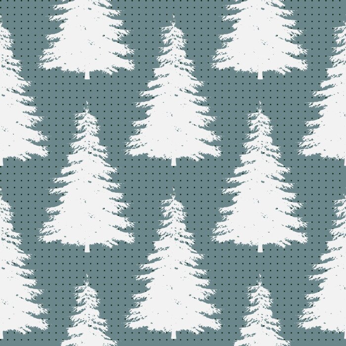 Tapete Weiß skizzierte Bäume