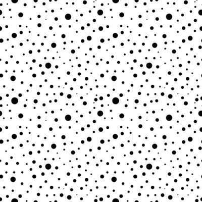 Tapete Weiße Deko mit schwarzen Punkten in verschiedenen Größen