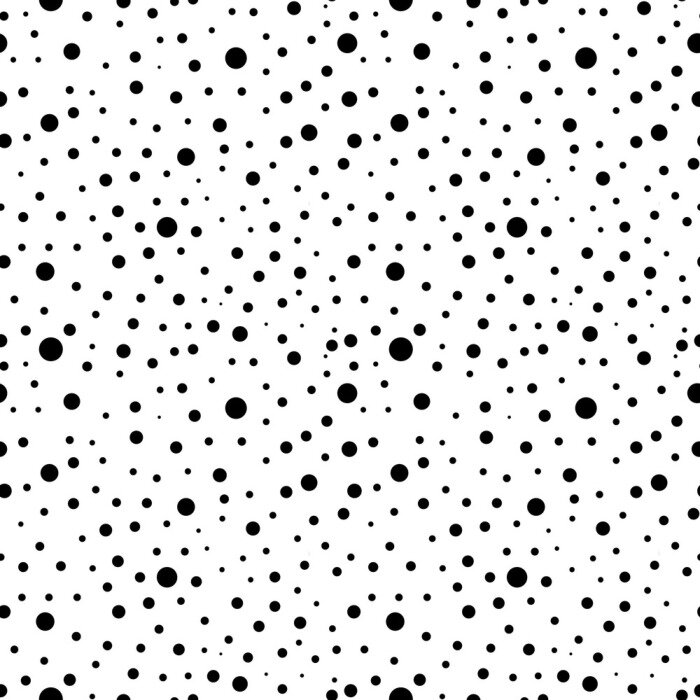 Tapete Weiße Deko mit schwarzen Punkten in verschiedenen Größen