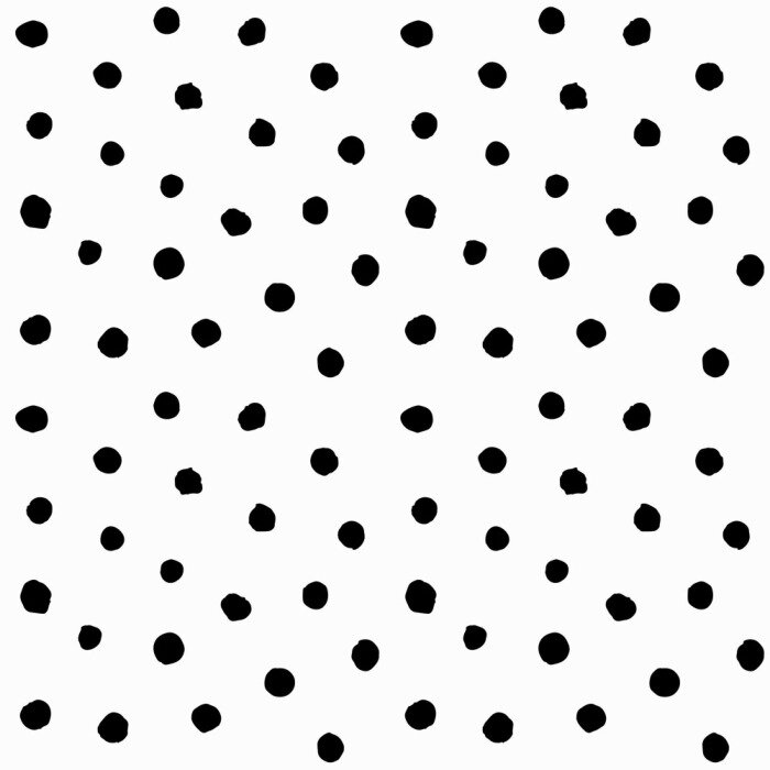 Tapete Weiße Deko mit schwarzen unregelmäßigen Punkten
