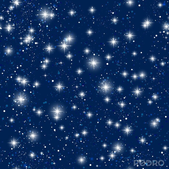 Tapete Weiße Sterne auf dunkelblauem Hintergrund Grafik