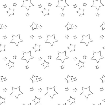 Weiße Sterne mit schwarzen Konturen Grafik