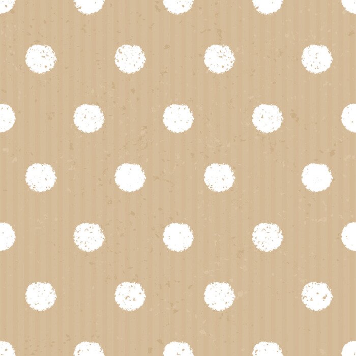 Tapete Weiße ungenaue Punkte auf beigem Hintergrund