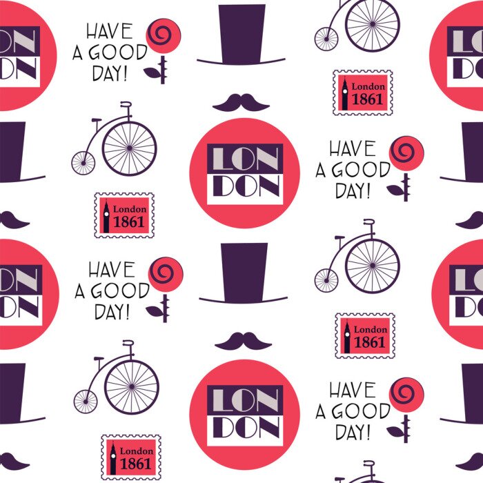 Tapete Weißen Retro-britischen nahtlose Muster