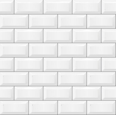 Tapete Weißer 3D-Backstein – Fliesenimitation