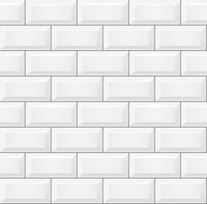 Tapete Weißer 3D-Backstein – Fliesenimitation