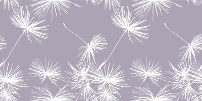 Tapete Weißer Löwenzahn auf einem Pflaumenhintergrund