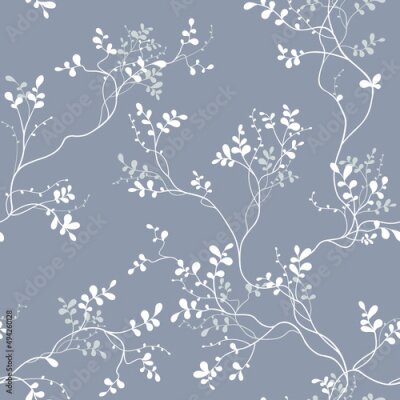 Tapete Weißes minimalistisches Blumenmotiv