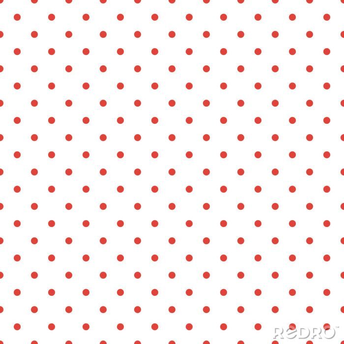 Tapete Weißes Muster mit kleinen roten Punkten