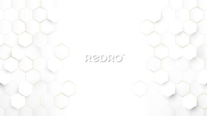 Tapete Weißes Muster mit Sechsecken