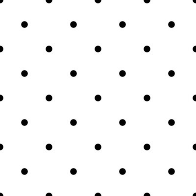 Tapete Weißes Muster mit traditionellen schwarzen Tupfen